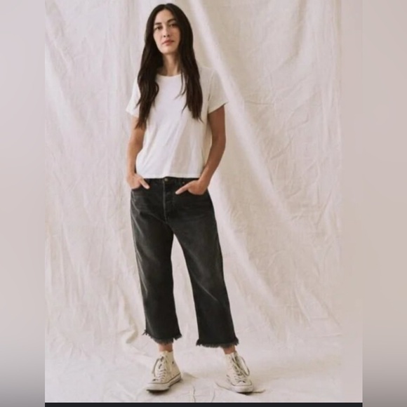 THE GREAT. Size 26 The Wayne Jean High Rise Slouchy  in Onyx Black - Picture 1 of 9
